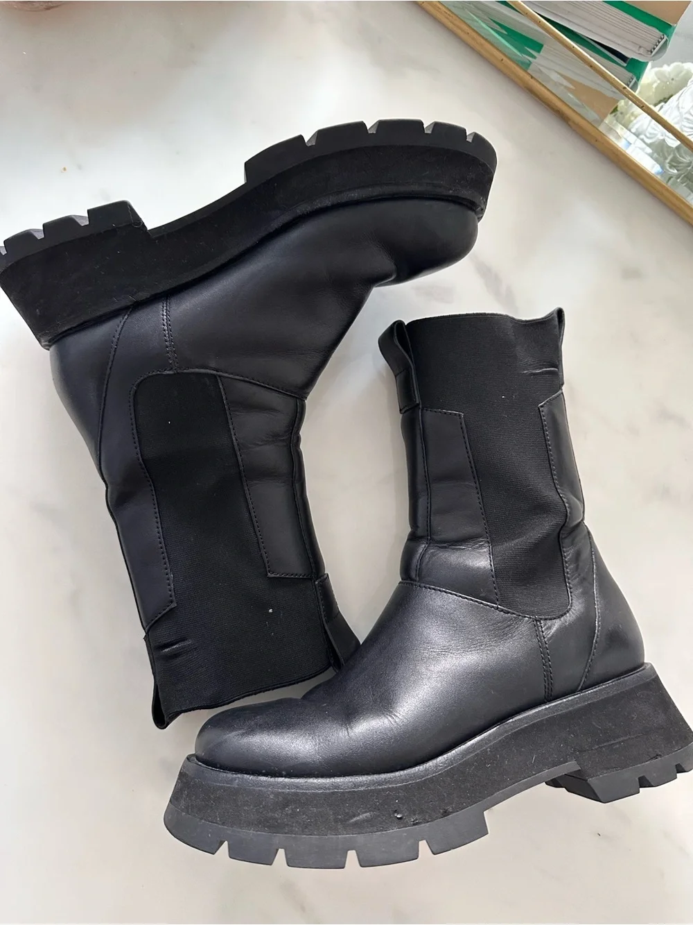 Phillip Lim Kate Lug Sole Combat Boots black size 38
